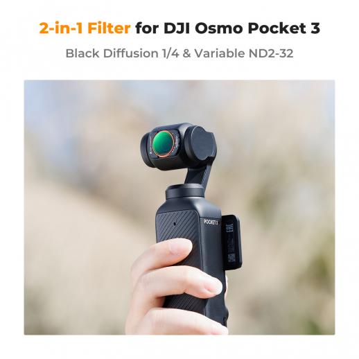 JJC 6 Pack Magnetic ND & CPL Filter Kit For DJI OSMO Pocket 3 Creator Combo, CPL ND8 ND16 ND32 ND64 ND256 Polarizing Neutral Density Filters With Wipe, Multi-Coated/HD Optical