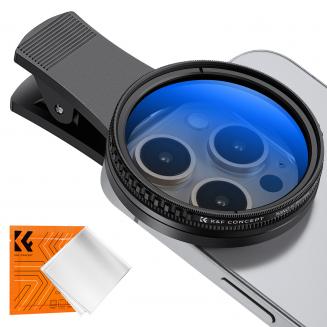 52mm Clip-on CPL Phone Camera Lens Filter Kit, Circular Polarizer Polarizing Filter Applicable to All Mobile Phone Models