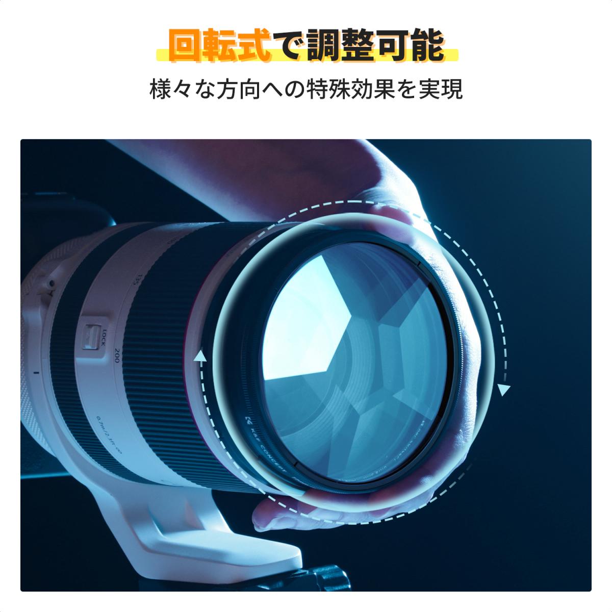 58mm 万華鏡プリズムフィルター 光学ガラス 中央六角形 特殊効果 カメラレンズフィルター ナノベーシックシリーズ