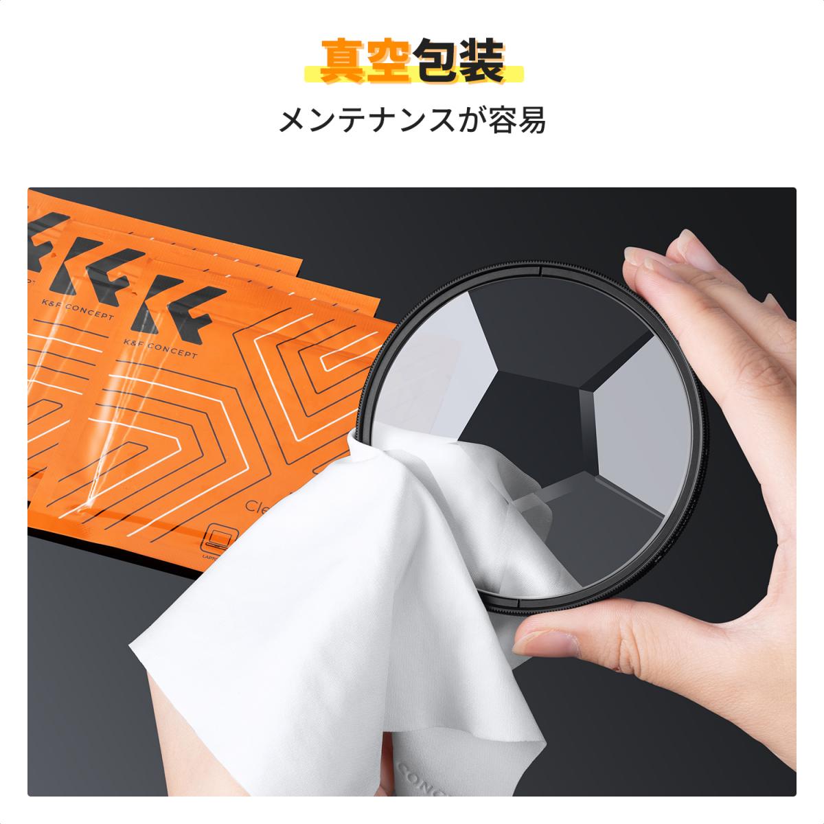58mm 万華鏡プリズムフィルター 光学ガラス 中央六角形 特殊効果 カメラレンズフィルター ナノベーシックシリーズ