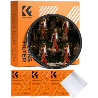 K&F Concept 82mm Zentraler Pentaprismenfilter, Optisches Glas Kaleidoskop Prismenfilter Zentraler Fünfeckiger Spezialeffekt Kameraobjektivfilter, Nano-Basic Serie