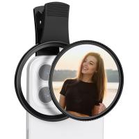 67mm Clip-on Black Mist 1/8 Phone Camera Lens Filter Kit Applicable to All Mobile Phone Models