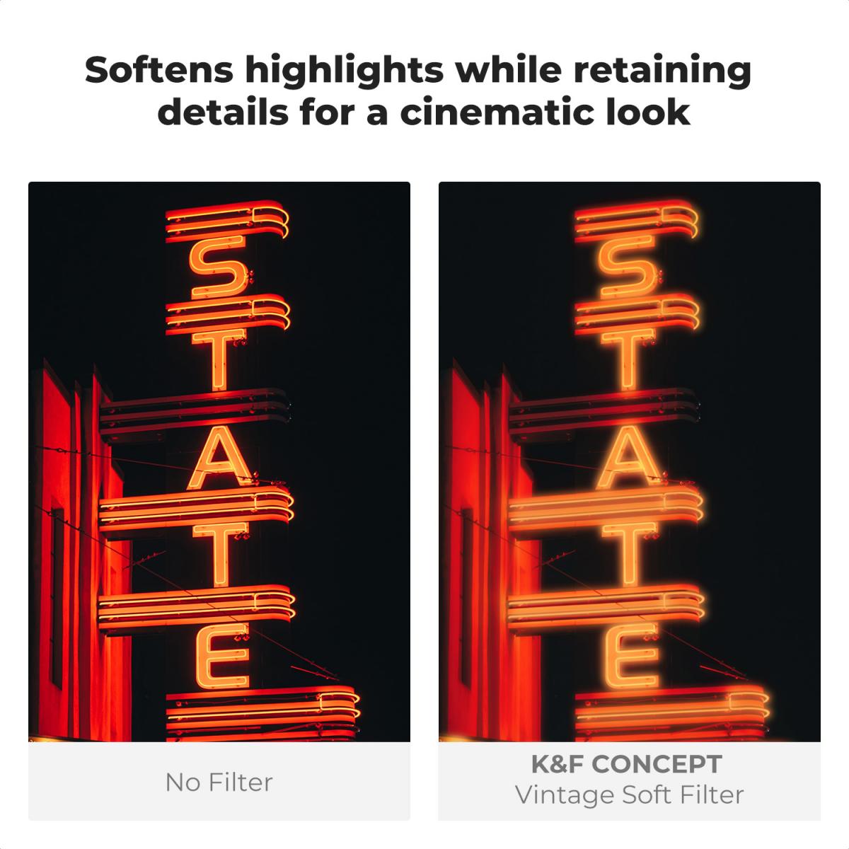 58mm Vintage Soft Filter 28 Multi-Coatings Cinematic Effect Camera Lens ...