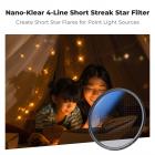 49mm 4-Point Fine-Line Star Effect Filter, Cine & Dreamlike Special Filter 18-Layer Coated Optical Glass with 3 Vacuum Cleaning Cloths - Nano-Klear Series