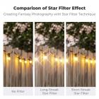 49mm 4-Point Fine-Line Star Effect Filter, Cine & Dreamlike Special Filter 18-Layer Coated Optical Glass with 3 Vacuum Cleaning Cloths - Nano-Klear Series