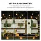 49mm 4-Point Fine-Line Star Effect Filter, Cine & Dreamlike Special Filter 18-Layer Coated Optical Glass with 3 Vacuum Cleaning Cloths - Nano-Klear Series