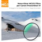 Kit filtro UV e anello adattatore per Canon PowerShot V1, protezione per obiettivo in vetro ottico HD multistrato con adesivo 3M, kit di strumenti per la rimozione (filo da pesca e portachiavi) - Serie Nano-Klear