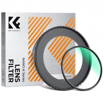 UV Filter and Adapter Ring Kit for Canon PowerShot V1, HD Optical Glass Multi-Coated Lens Protector with 3M Adhesive, Removal Tool Kit (Fishing Line & Keychains) - Nano-Klear Series