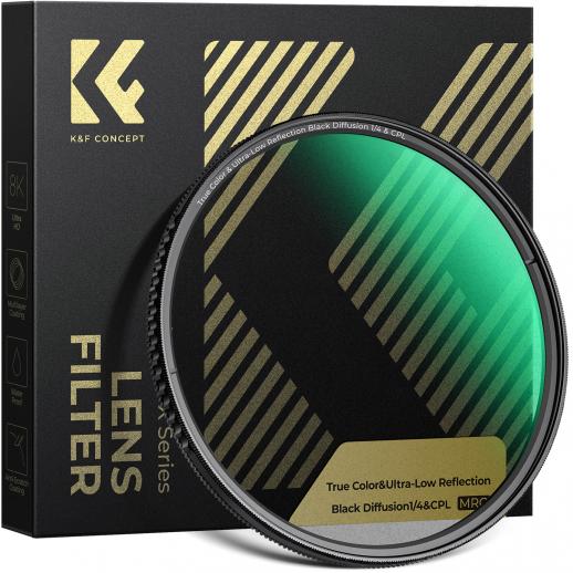 K&F Concept 52mm Filtro Polarizzatore Circolare & Black-Mist 1/4, CPL & Black Difussion 1/4 Filtro True Color & Riflessione Ultrabassa in Vetro Ottico con 28 Strati Nano Rivestimento - Serie Nano-Xcel 