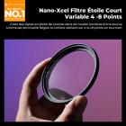 Filtre étoile variable 55 mm (4 à 8 points), filtre étoile à écran croisé réglable avec 28 lentilles en verre optique multicouches pour la photographie de paysages nocturnes, de bijoux et de reflets dans l'eau - Série Nano-Xcel
