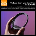 82mm Variable Starburst Filter (4-8 Points), Adjustable Cross Screen Star Filter with  28 Multi-Coated Optical Glass for Nightscapes, Jewelry, Water Reflection Photography Nano-Xcel Series