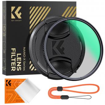 Filtro de lente polarizador circular de 52 mm com tampa de filtro Pano de limpeza Vidro óptico Filtro CPL polarizador ultrafino com 28 revestimentos multicamadas Série Nano-Xcel