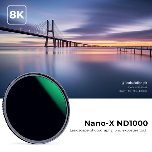 XN25 67mm ND1000 (10 Stop) Fixed ND Filter Neutral Density Lens Filter  Multi-Coated Optical Glass, for DSLR Camera