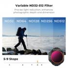 K&F CONCEPT Variable ND Filter Compatible with DJI Mini 5 Pro, ND32-512 5-9 Stops Multicoated HD Optical Glass Lightweight Drone Camera Lens Accessories for Aerial Photography Video Recording