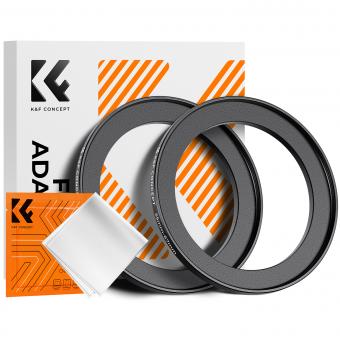 55-67mm Step Up Ring Aviation-grade Aluminum Filter Adapter Ring 2-pack with a Cleaning Cloth