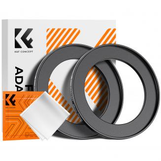 58-77mm Step Up Ring Aviation-grade Aluminum Filter Adapter Ring 2-pack with a Cleaning Cloth