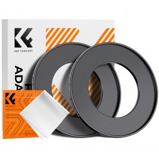 52-82mm Step Up Ring Aviation-grade Aluminum Filter Adapter Ring 2-pack with a Cleaning Cloth