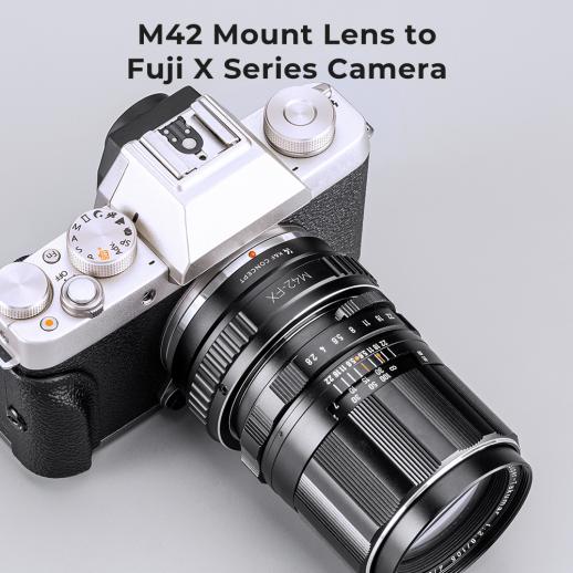 M42 to Fuji X Adapter,K&F Concept Lens Mount Adapter for M42 Mount Lens to Fujifilm Fuji X-Series X FX Mount Mirrorless Camera Body,Fits for Fuji XT2 XT20 XE3 XT1 X-T2 