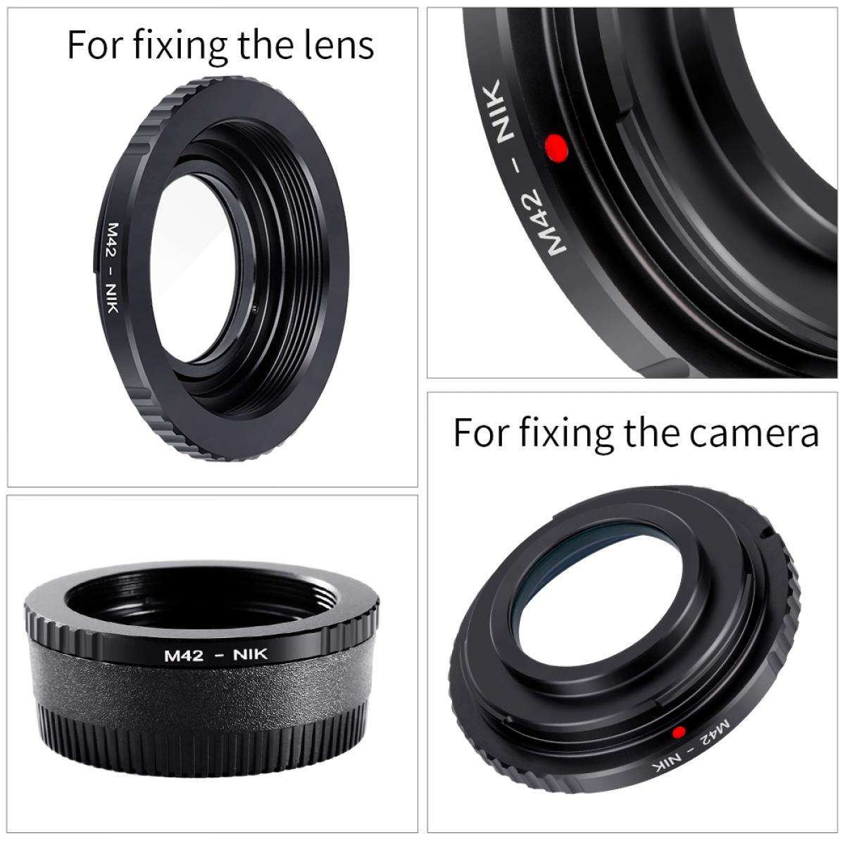 K&F Concept M10171 M42 Lenses to Nikon F Lens Mount Adapter with Optic Glass KENTFAITH