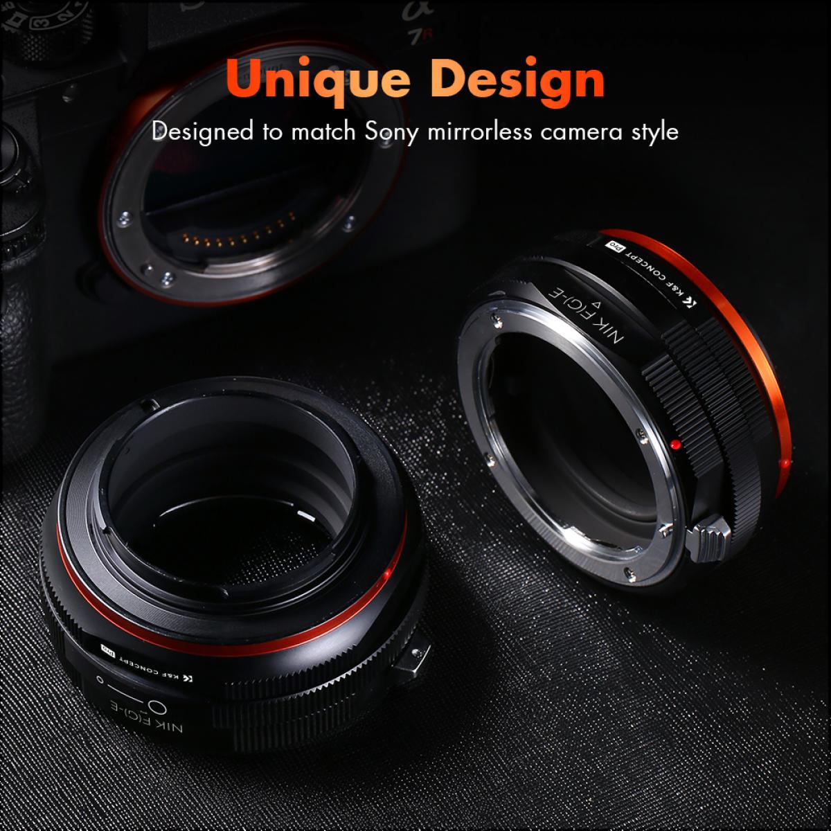 G Mount F/AI/G Lens to E-Mount/NEX Camera Body Mount Adapter with Matting Varnish Design K&F Concept Lens Mount Adapter