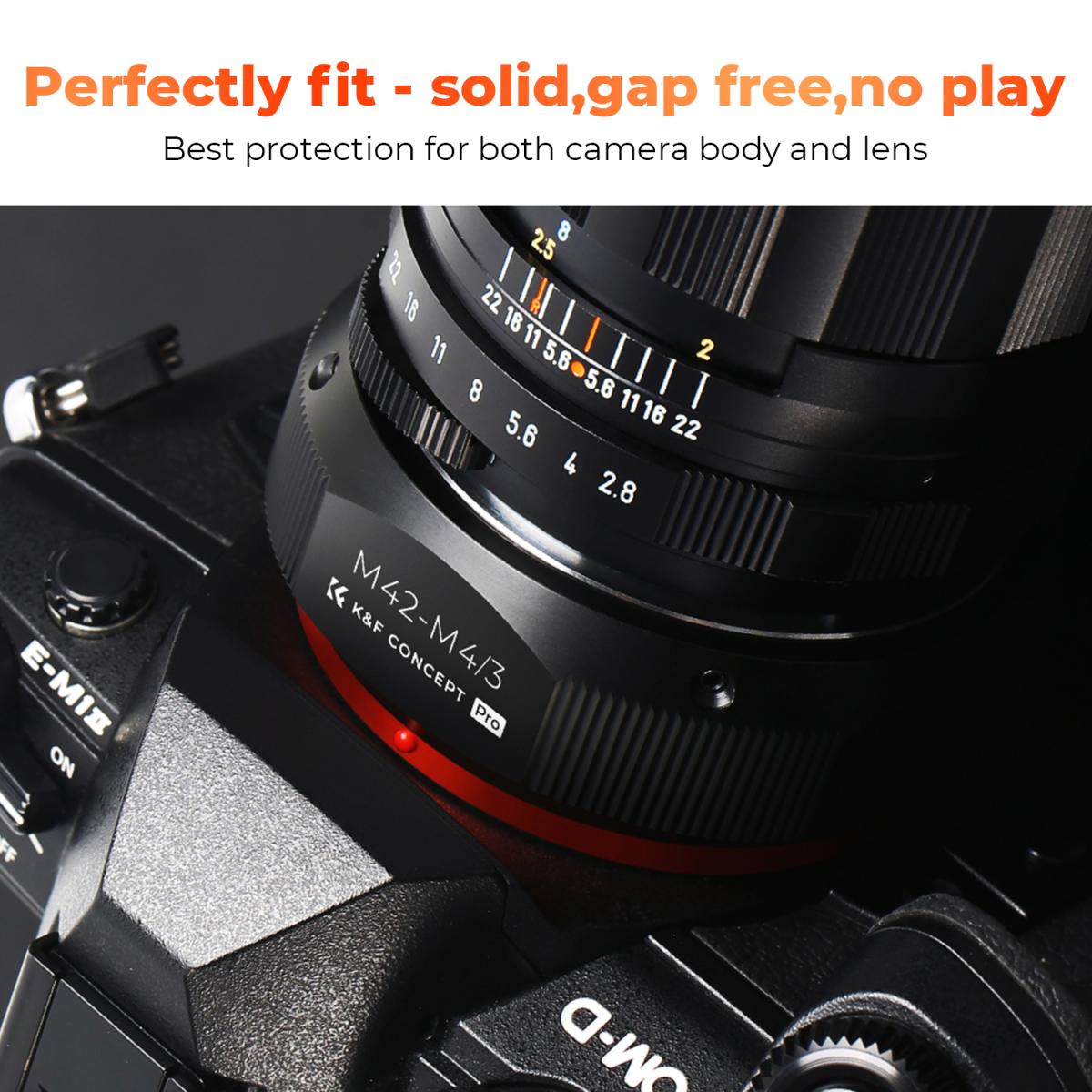 M42-M4/3 PRO high precision lens adapter (orange) K&F Concept M10125 Lens Adapter