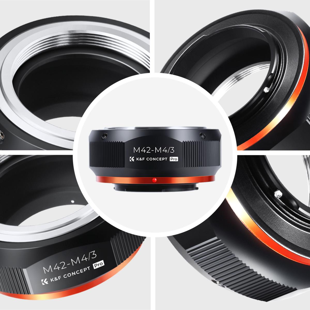 M42-M4/3 PRO high precision lens adapter (orange) K&F Concept M10125 Lens Adapter