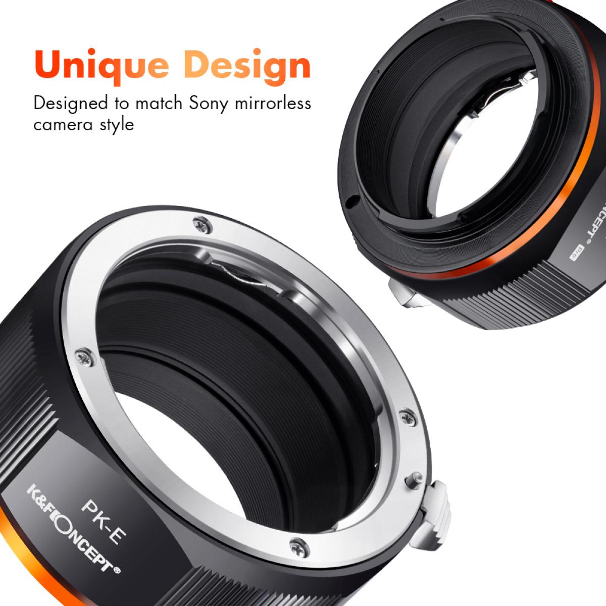Pentax K レンズマウントアダプターの Sony E カメラ - Ku0026F Concept