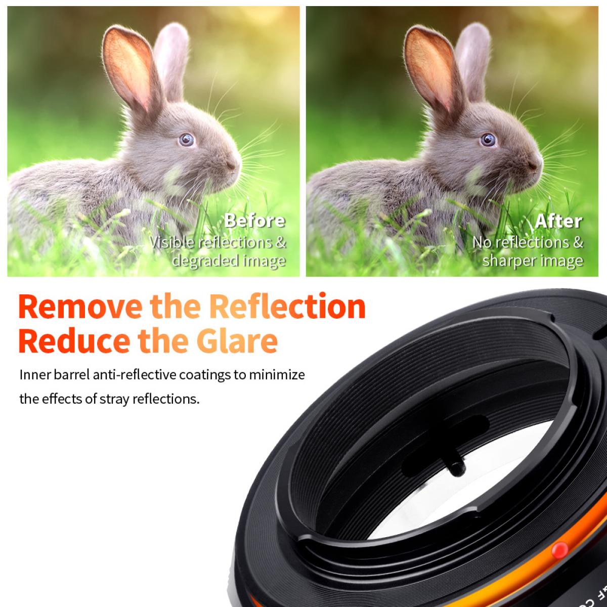 K&F Concept M13125 FD-M4 / 3 PRO, 2020년 신제품 고정밀 렌즈 어댑터 (주황색)