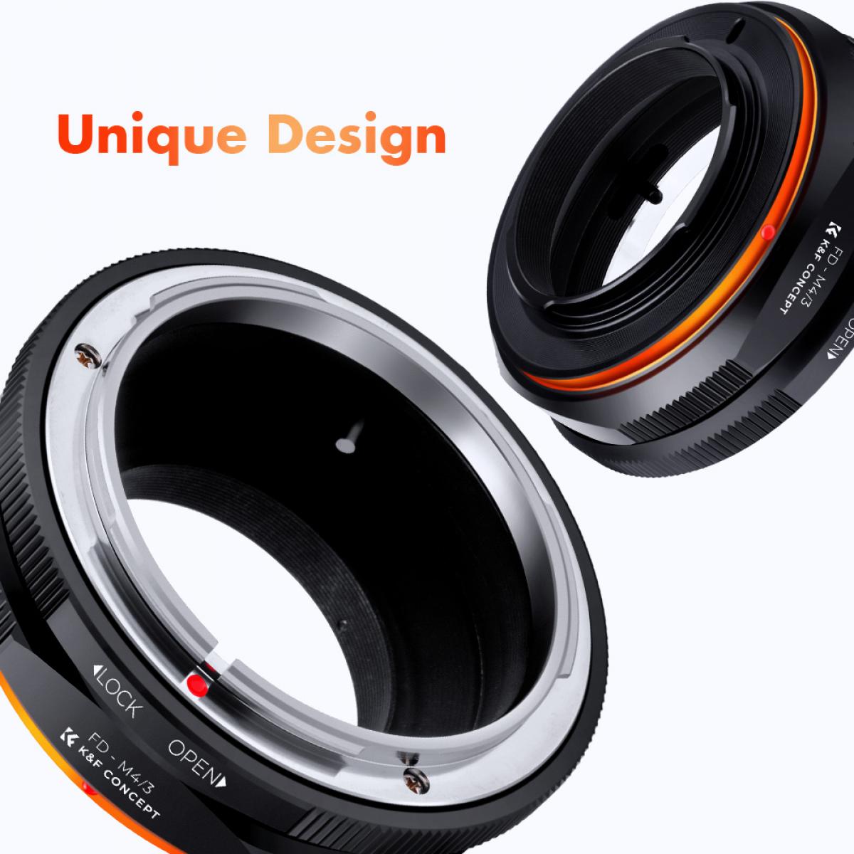 K&F Concept M13125 FD-M4 / 3 PRO, 2020년 신제품 고정밀 렌즈 어댑터 (주황색)