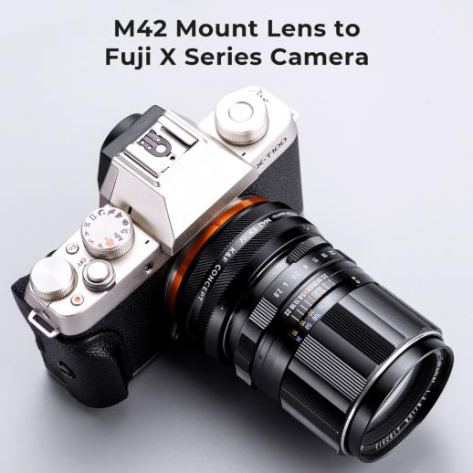 K&F Concept M42 to Fuji X Lens Mount Adapter for M42 Screw Mount Lens to Fujifilm Fuji X-Series X FX Mount Mirrorless Cameras with Matting Varnish Design for Fuji XT2 XT20 XE3 XT1 X-T2 