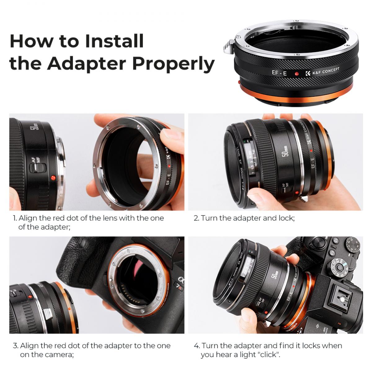 Canon EF Series Lens to Sony E Series Mount Camera, EOSNEX FIT ART High Precision Lens Mount