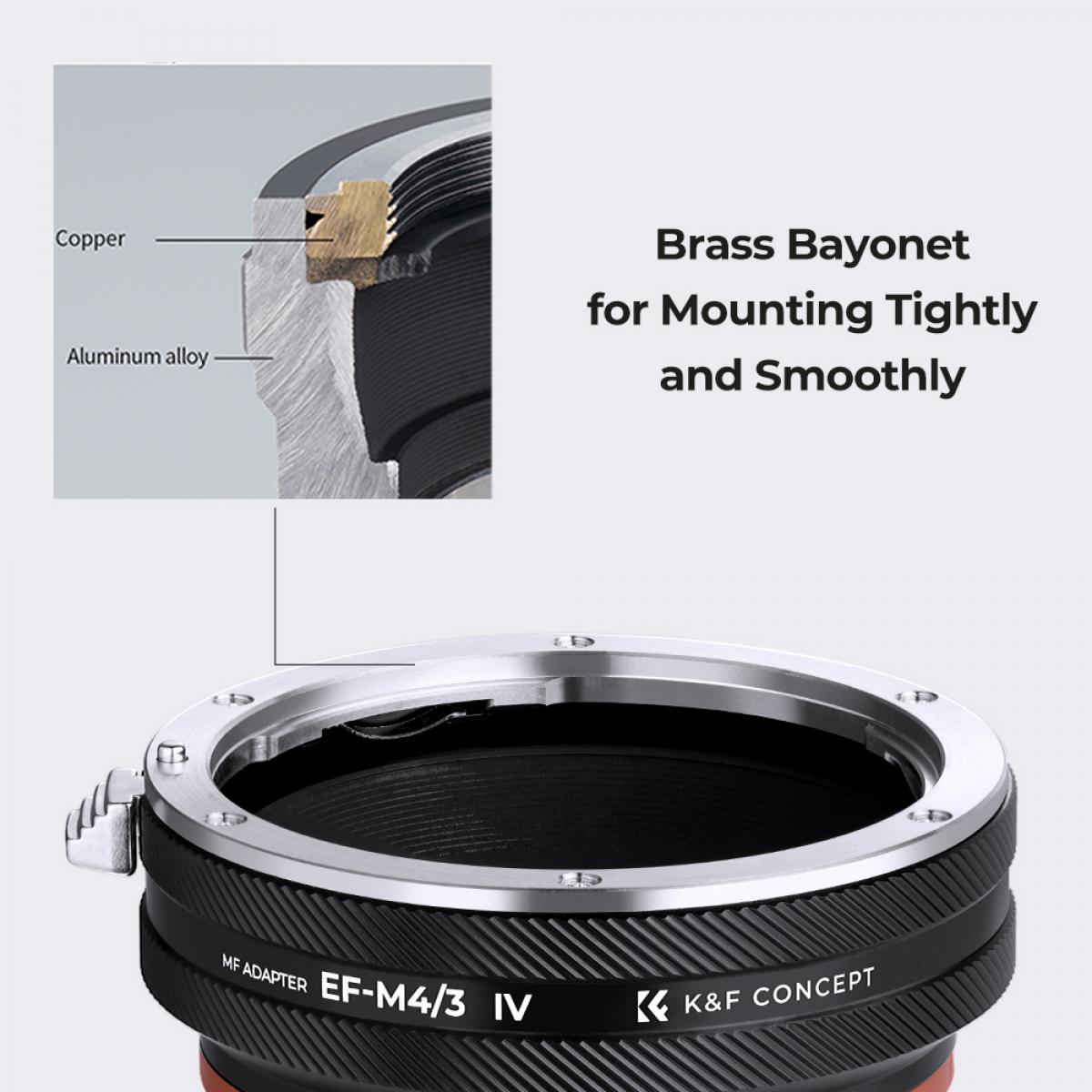 EOSM4/3 IV Manual Focus Compatible with Canon (EF/EFS) Lens and Micro Four Thirds (M4/3) Mount