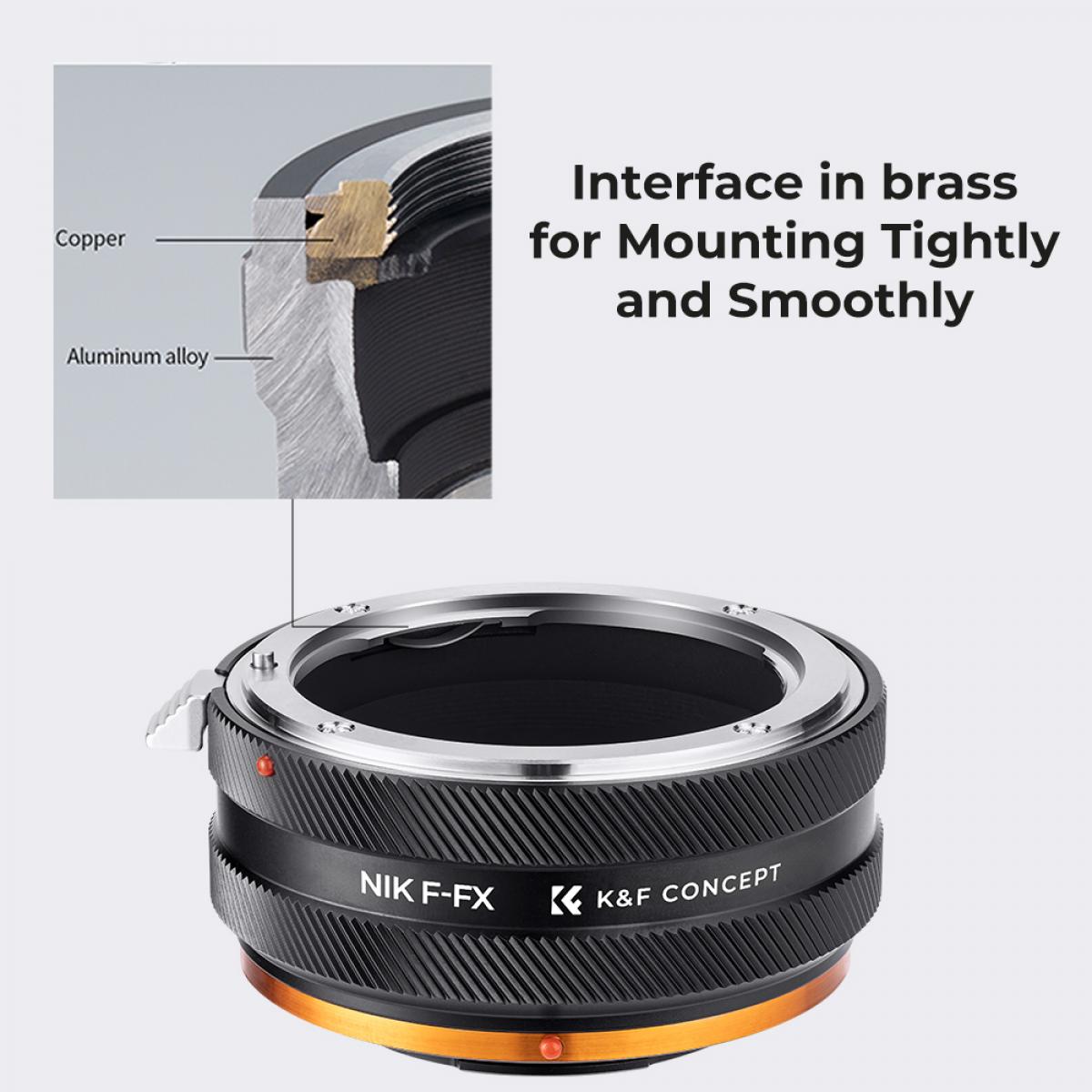 Nikon F Lens Mount to Fuji X Camera Body Adapter Ring Matte Lacquer NIK