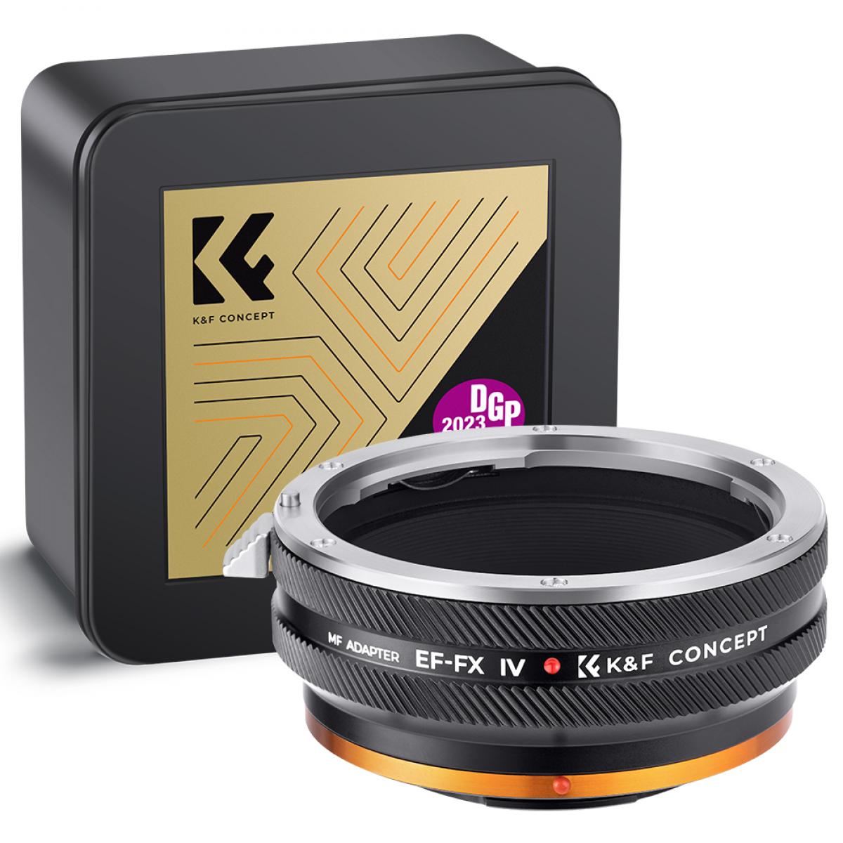 Anillo adaptador K&F Concept Canon EF Lens Mount to Fujifilm X Camera Body, lacado mate, EF-FX IV PRO