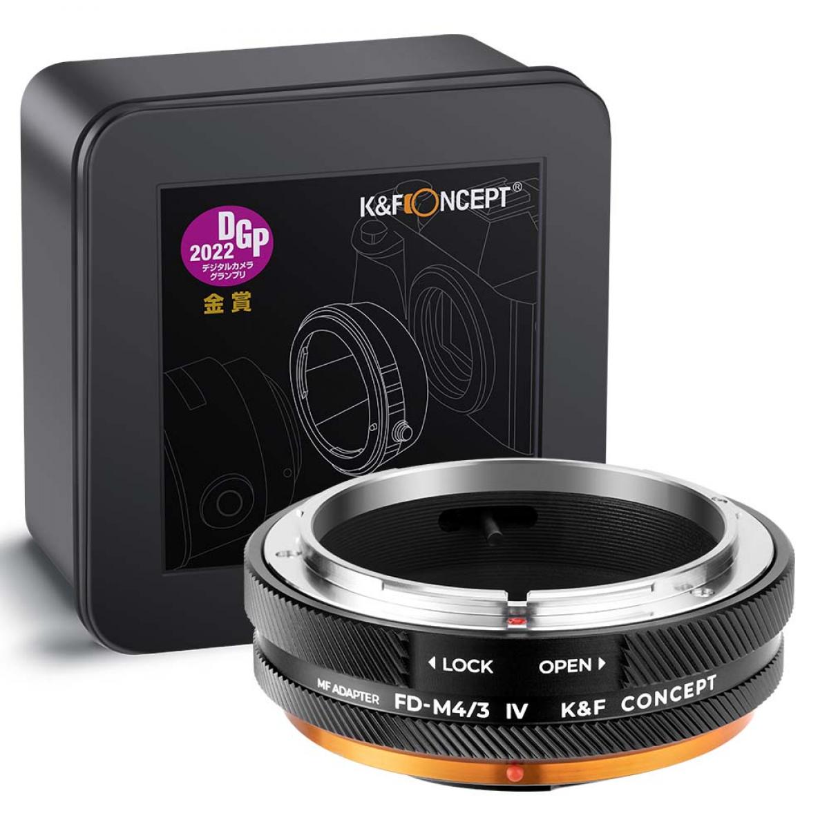 Anillo adaptador K&F Concept Canon FD/FL Lens Mount to M4/3 Camera Body, laca mate, FD-M4/3 IV PRO