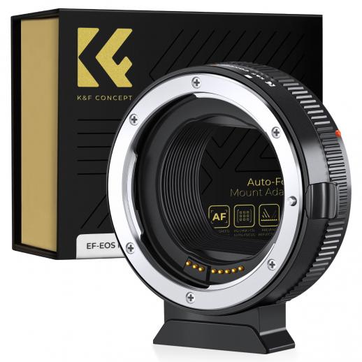 K&F Concept EF - EOS R アダプター、オートフォーカスレンズマウントアダプター、Canon EF EF-S レンズおよび  Canon EOS R/RF マウントカメラ用