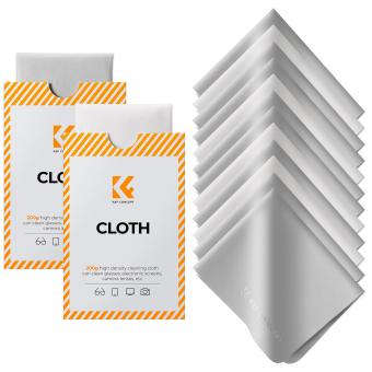 K&F Concept Premium Microfiber Cleaning Cloths, Lens Cleaning Cloth for Camera Lenses, Eyeglasses, Screens, Cameras, Tablets -Washable, 12 Pack, 6 x 7 inches (15 x 18 cm)