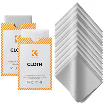 K&F Concept Premium Microfiber Cleaning Cloths, Lens Cleaning Cloth for Camera Lenses, Eyeglasses, Screens, Cameras, Tablets -Washable, 20 Pack, 6 x 7 inches (15 x 18 cm)