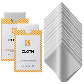 K&F Concept Premium Microfiber Cleaning Cloths, Lens Cleaning Cloth for Camera Lenses, Eyeglasses, Screens, Cameras, Tablets -Washable, 30 Pack, 6 x 7 inches (15 x 18 cm)