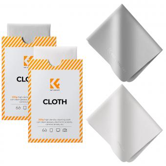 K&F Concept Premium Microfiber Cleaning Cloths, Lens Cleaning Cloth for Camera Lenses, Eyeglasses, Screens, Cameras, Tablets -Washable, 2 Pack, 6 x 7 inches (15 x 18 cm)