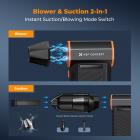 K&F Concept 2-in-1 Magnetic Compressed Air Duster, Electric Air Duster 300000RPM Vacuum Cleaner 3 Gear Super Wind Power Rechargeable Brushless Motor for Computer, Keyboard, Car, Home,Outdoor Cleaning