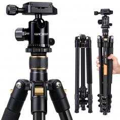 Lightweight Travel Tripod Camera Tripod 63.8''/162cm 10kg/22lbs Load Capacity 360° Panorama Ball Head for Canon Sony Nikon SLR DSLR B234A1+BH-28 (TM2324)