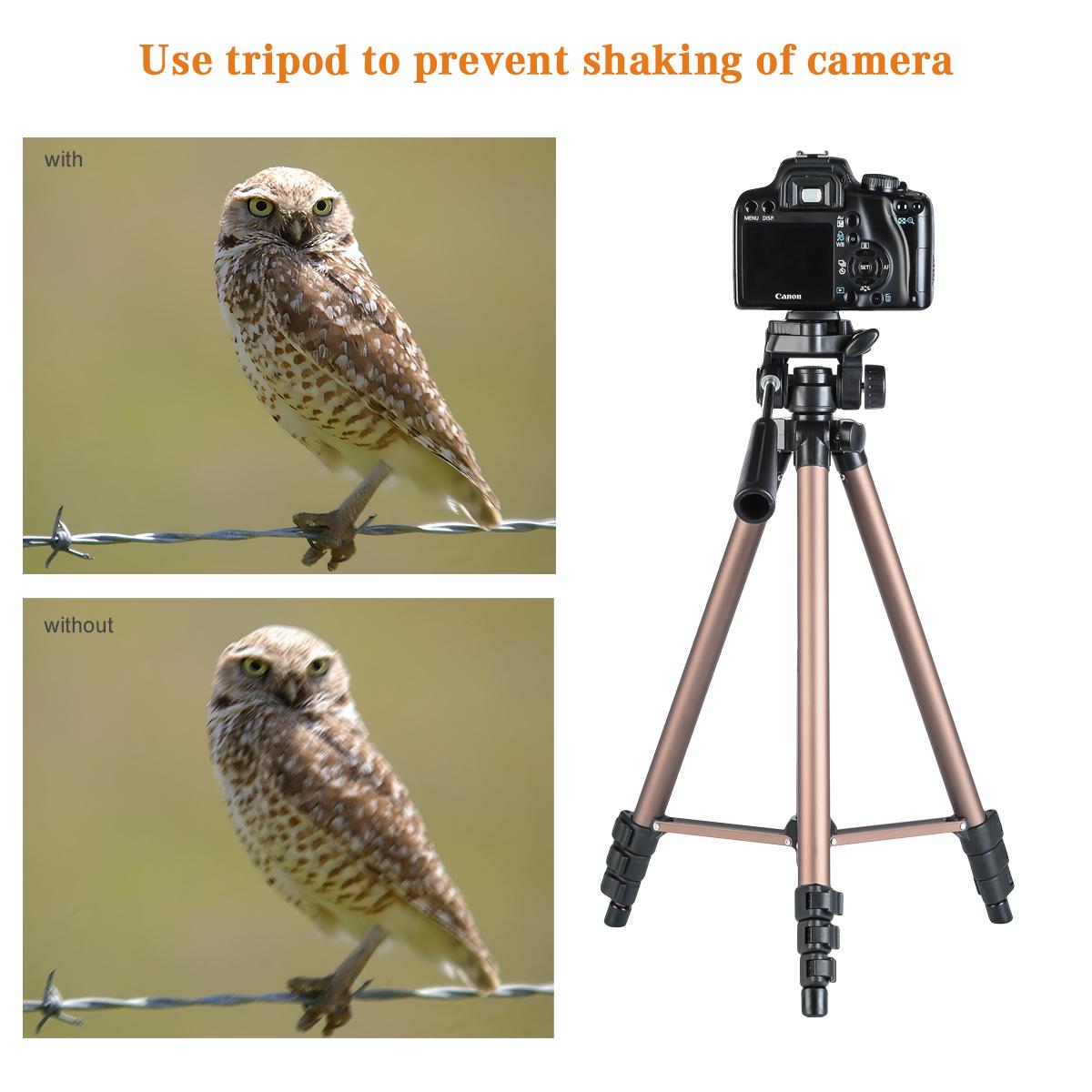 K&F Concept TL2023 Portable Lightweight Travel Tripod Aluminum 49 Inch 4 Section Load Capacity 2KG