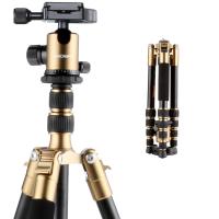 K&F Concept TM2235（Golden） DSLR Camera Aluminum Travel Tripod With Ball Head Metal