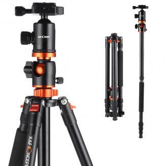 TM2534T(Orange) Aluminium Camera Tripod Monopod Kit 72 Inch for Canon Nikon DSLR Photography