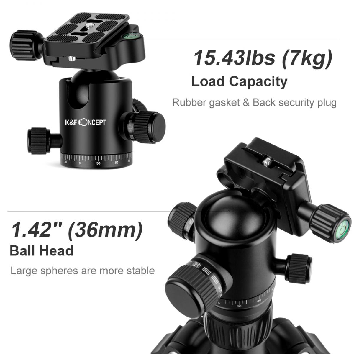 K&F Concept TC3134C Professional Carbon Tripod Monopod Kit for DSLR