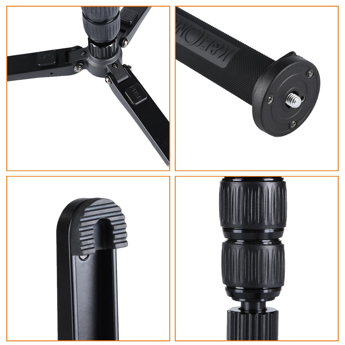 Carbon Fiber Monopod for DSLR Camera Aluminum 4 Sections KENTFAITH