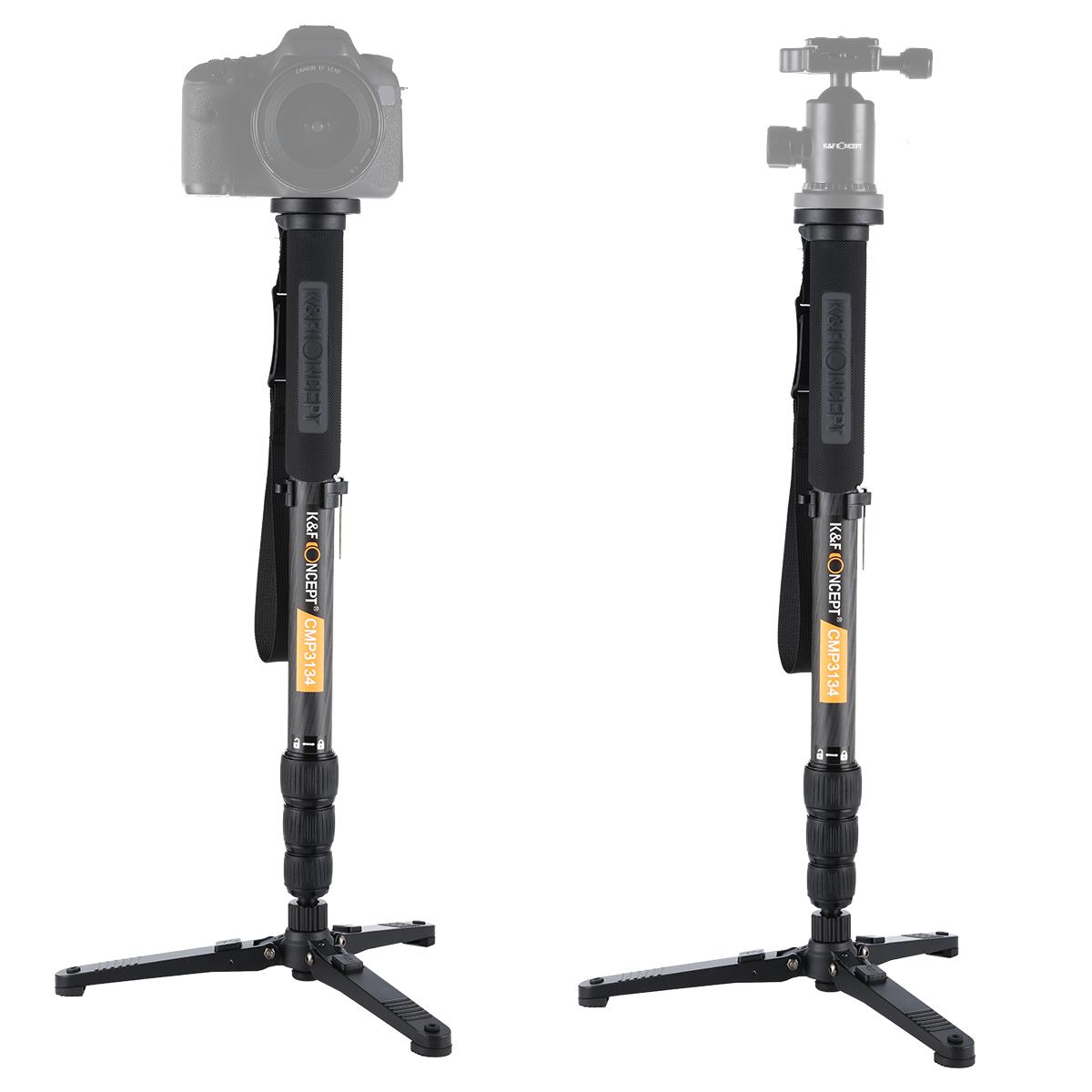 Carbon Fiber Monopod for DSLR Camera Aluminum 4 Sections KENTFAITH