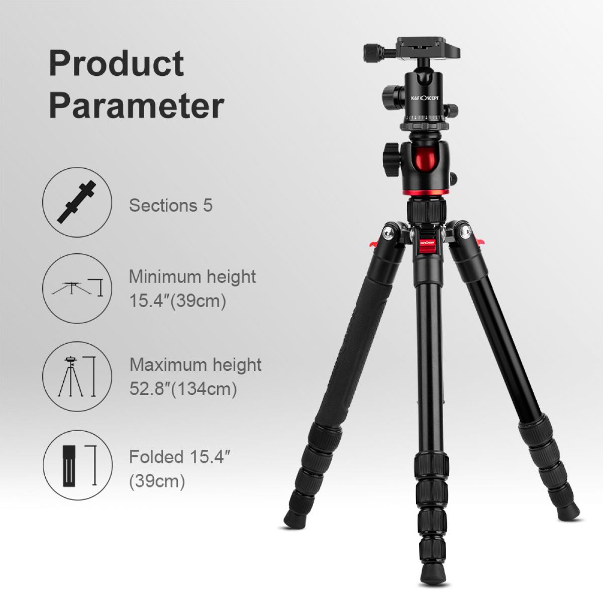 Camera Tripod Kit Tm2515T 60Inch K&F Concept KENTFAITH