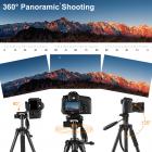 TM2324Lブラックポータブルコンパクト三脚56インチビデオカメラ携帯電話3ウェイスイベルパンチルトヘッド